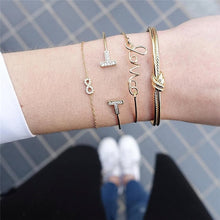 Load image into Gallery viewer, LETAPI New 30 Styles Bohemian Bangle for Woman 5PC/set Gold Color Leaf Shaped Bracelet Charm Party Wedding Jewelry