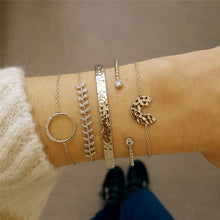 Load image into Gallery viewer, LETAPI New 30 Styles Bohemian Bangle for Woman 5PC/set Gold Color Leaf Shaped Bracelet Charm Party Wedding Jewelry